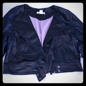 H&M Black Faux Leather Jacket, 10
